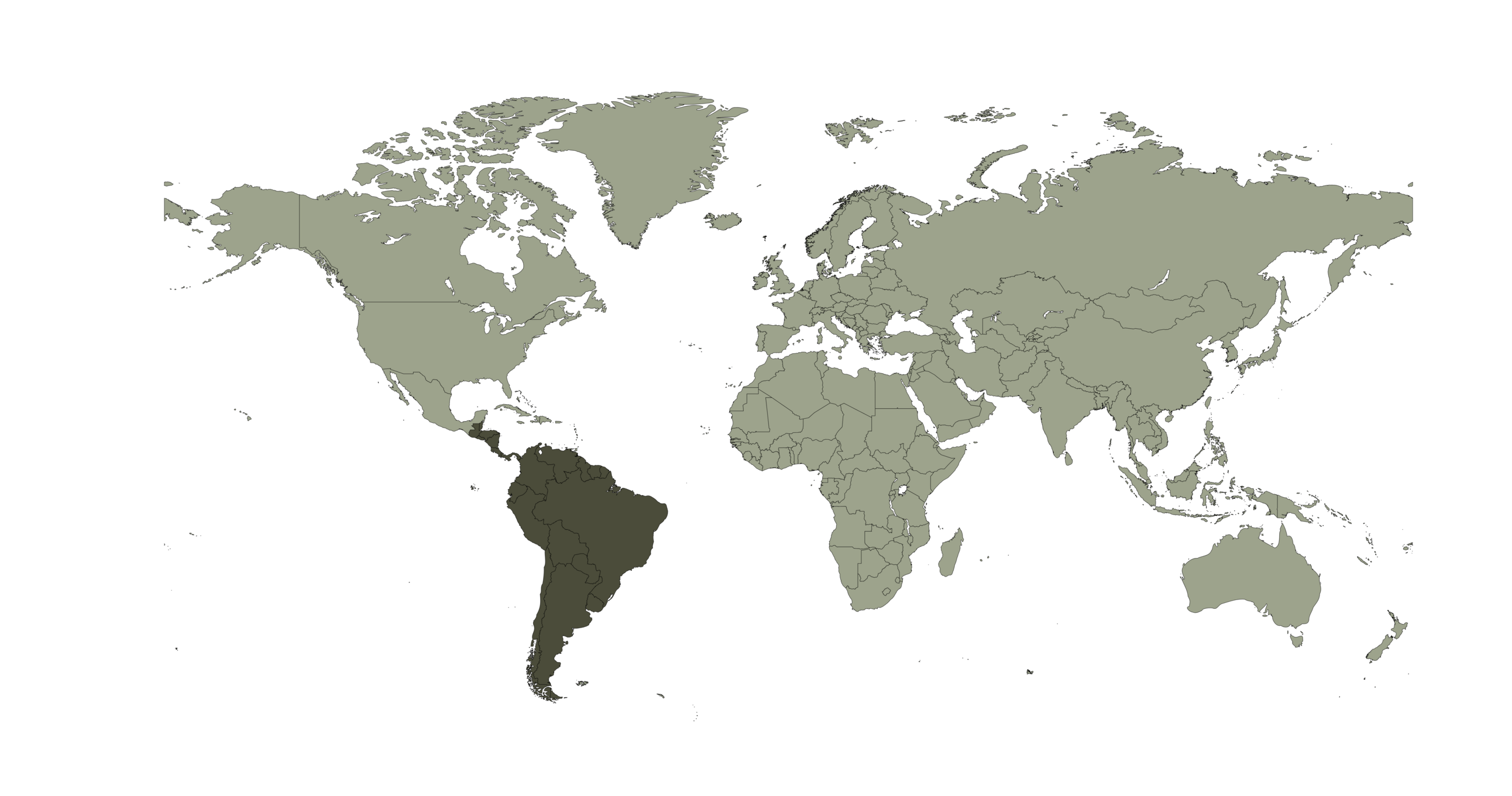 Origin map of Philodendron hederaceum 'Brasil'